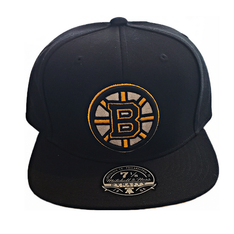 Boston Bruins Mitchell & Ness BLACK Fitted Hat The Capital PTBO