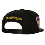 Los Angeles Lakers Big Face logo black snapback hat with 60th anniversary patch Mitchell and Ness The Capital PTBO
