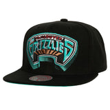 Vancouver Grizzlies Big Face logo black snapback hat with 25th anniversary patch Mitchell and Ness The Capital PTBO