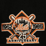 New York Mets 25th Ann. 1986 World Series year Patch Mitchell & Ness Snapback Black The Capital PTBO