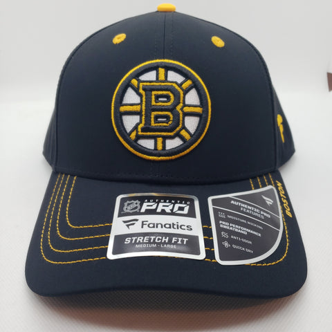 Boston Bruins Fanatics Authentic Flex fitting sized hat Capital PTBO