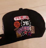 Philadelphia 76ers Patch Overload Black Mitchell and Ness Capital PTBO