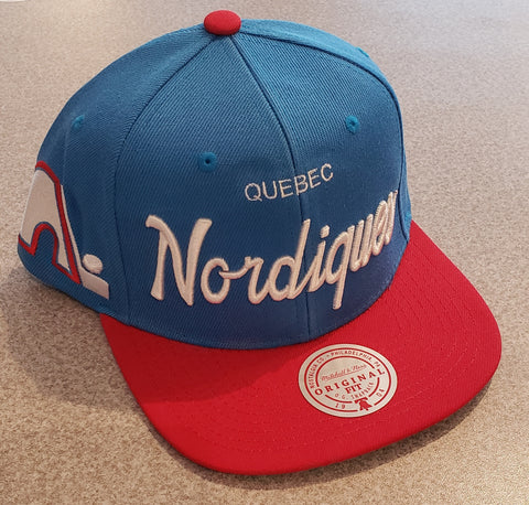 Quebec Nordiques - Mitchell & Ness - Retro Team Script Patched Snapback