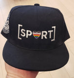 Sport A Rainbow Inclusion for all black fitted Capital PTBO Hat