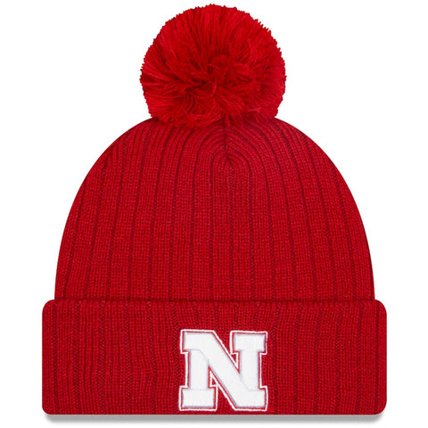Nebraska Huskers Breeze Cuffed Knit Hat with Pom - Scarlet